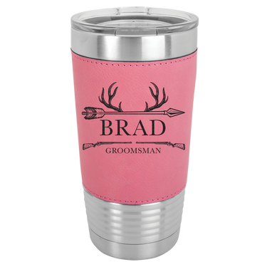 Personalized 20oz Leatherette Groomsmen Tumbler Gift